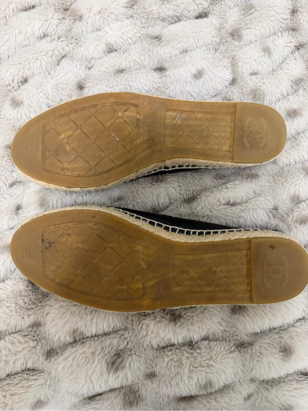 Authentic Chanel Black Leather Espadrilles - Picture 7 of 10